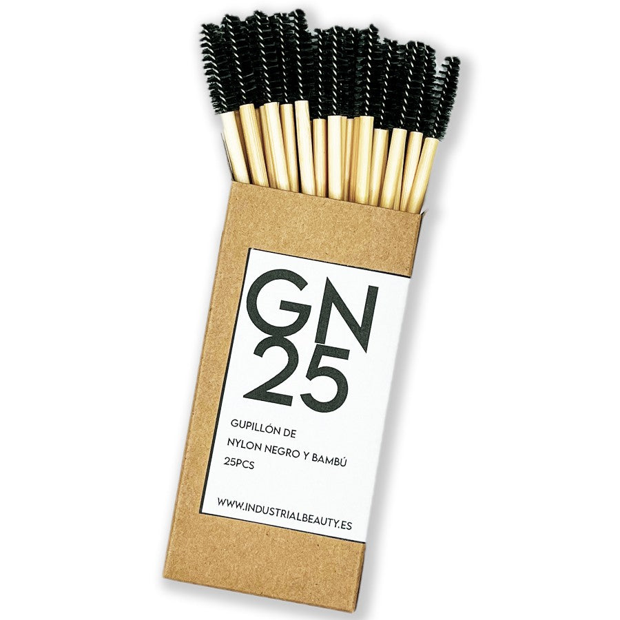GN25: Gupillón de nylon negro de bambú 25pcs - Industrial Beauty