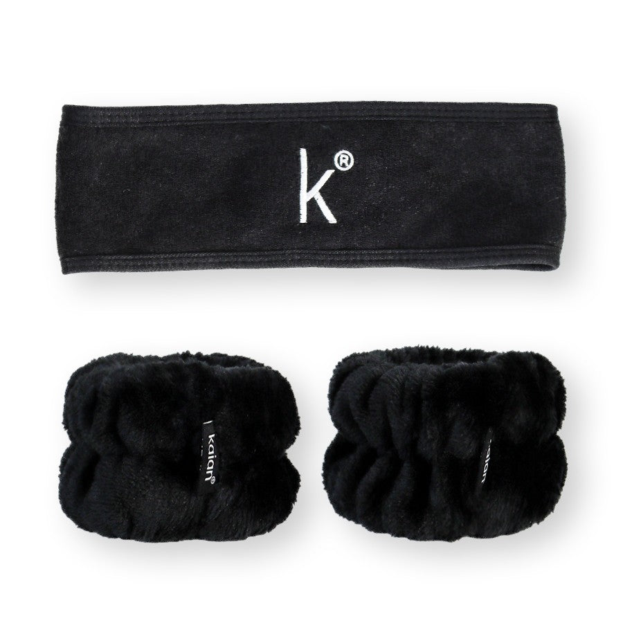 Set Cinta + muñequeras negra - Kaian