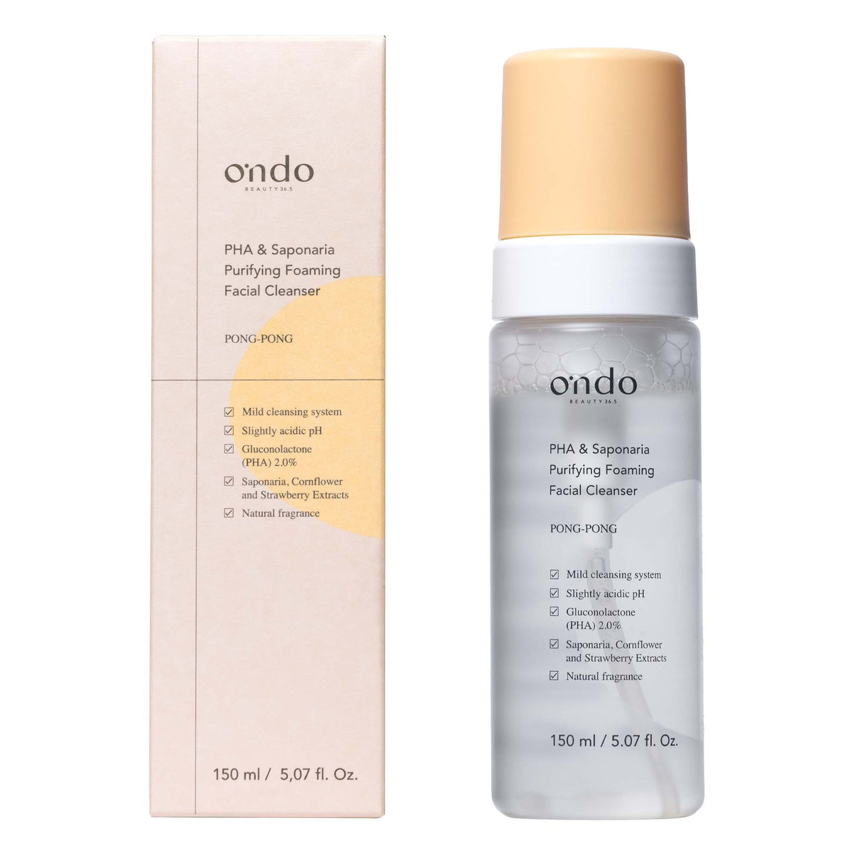 PHA & Saponaria Purifying Foaming Cleanser 150ml - Ondo Beauty 36.5