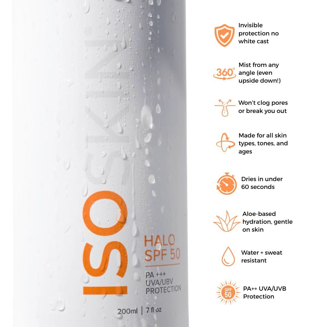 Isoskin Halo SPF50 Spray PA+++ UVA/UBV Protection - ISOCLEAN
