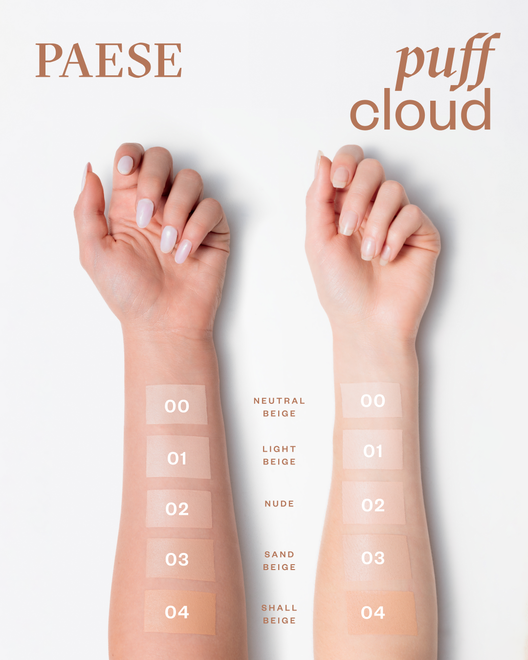Puff Cloud foundation with blur effect - 02 Nude - PAESE
