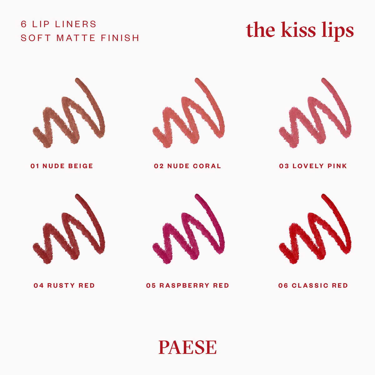 The Kiss Lips Lip Liner - 05 Raspberry Red - PAESE