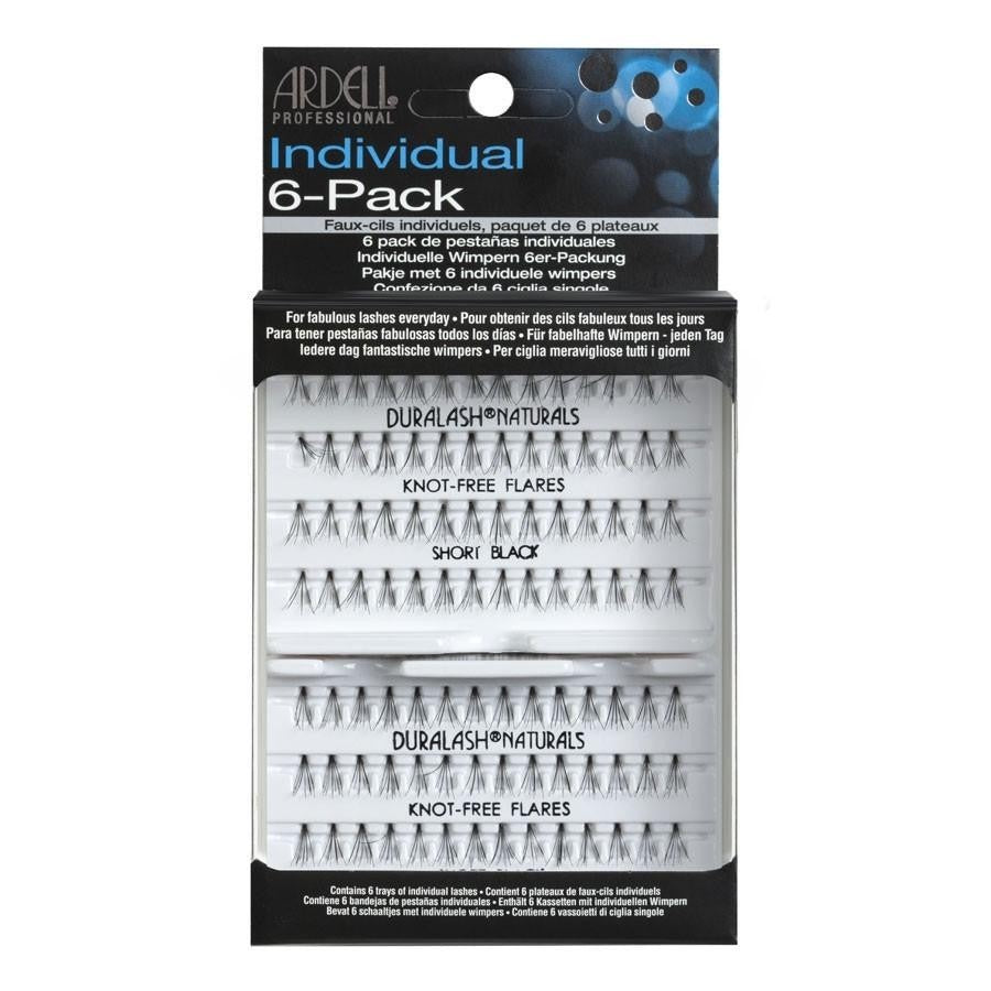 6-Pack Individual Black Short - Pestañas en grupo sin nudo - Ardell