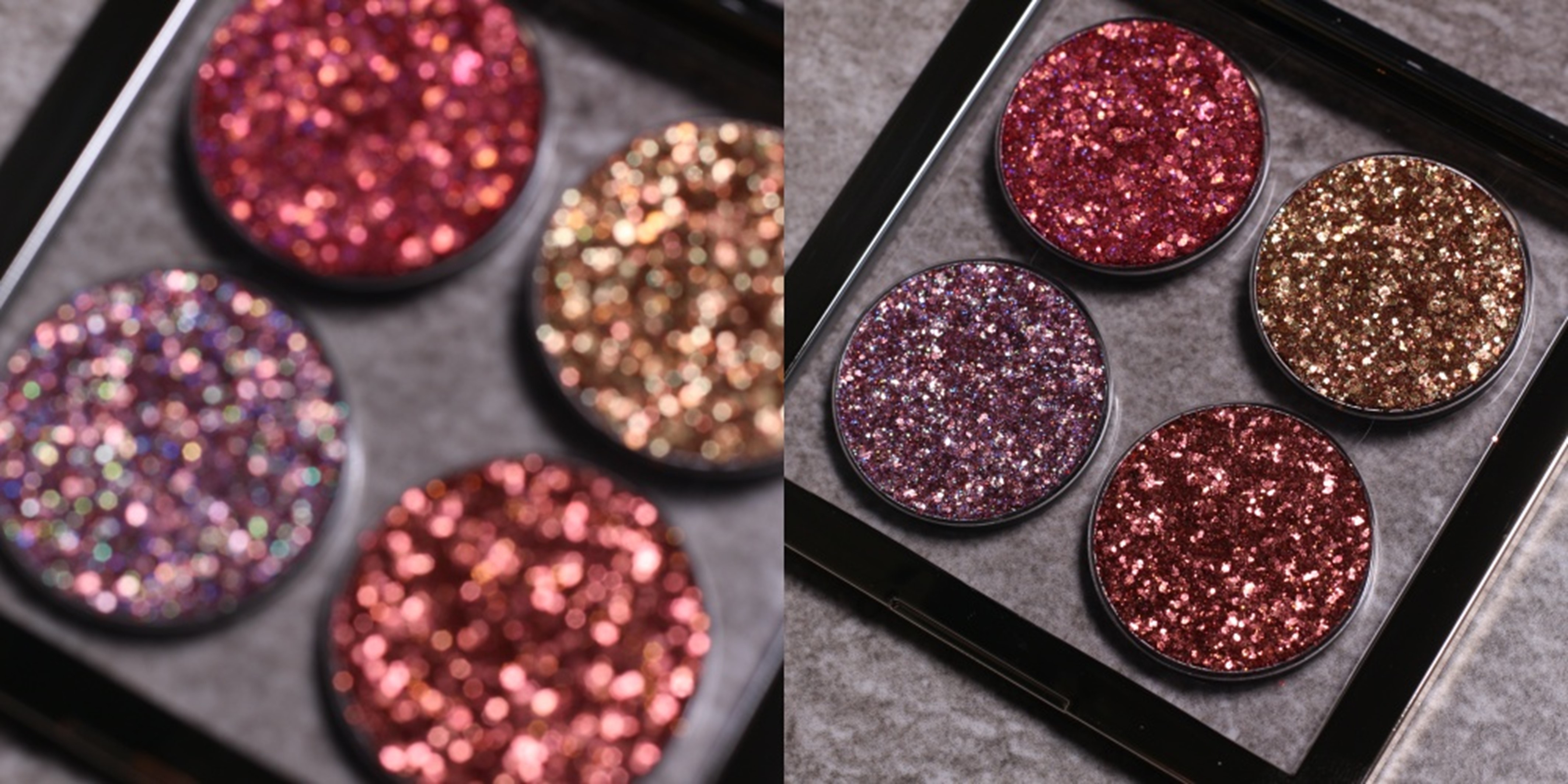 swatches ruby lights glitter palette nabla