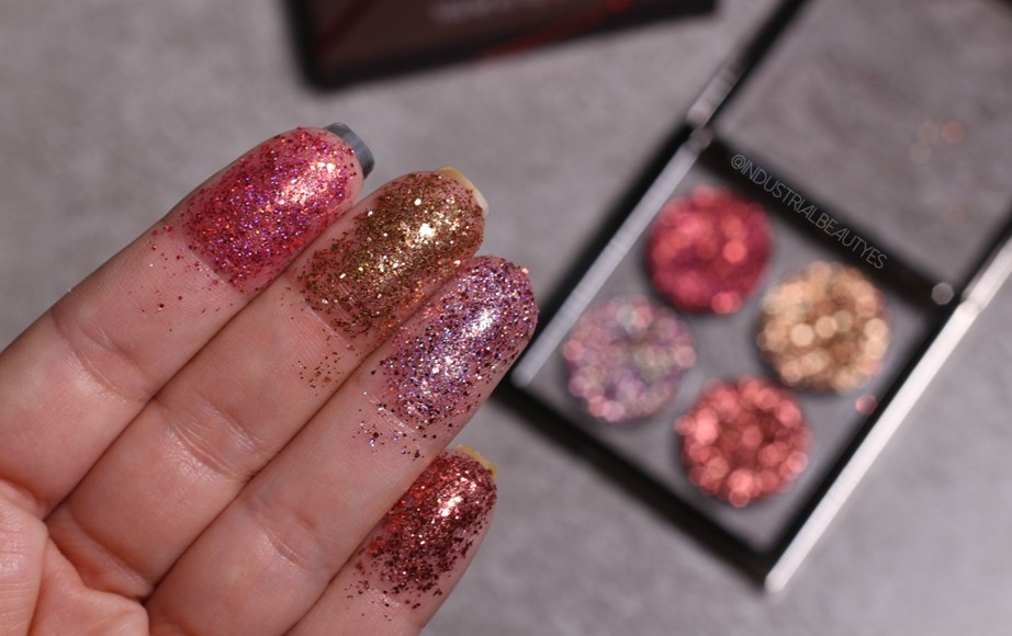 swatches ruby lights glitter palette nabla